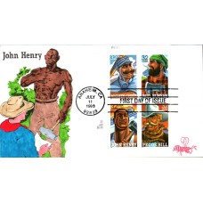 #3083-86 Folk Heroes B Line FDC