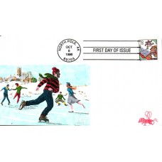 #3117 Christmas Skaters B Line FDC