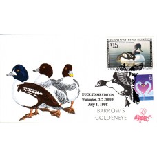 #RW65 Barrow's Goldeneye B Line FDC