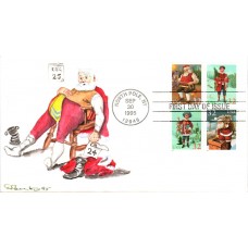 #3004-07 Santa and Children Burks FDC