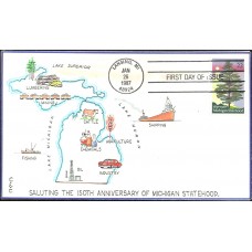 #2246 Michigan Statehood C & C FDC