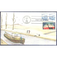 #2257 Canal Boat 1880s Combo C & C FDC