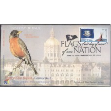 #4281 FOON: Connecticut Flag C-Cubed FDC