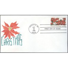 #2166 Christmas Poinsettia Charlton FDC