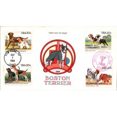 #2098-2101 Boston Terrier Collins FDC