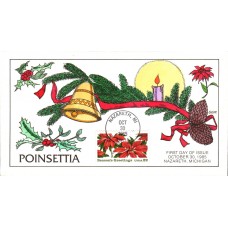 #2166 Christmas Poinsettia Collins FDC