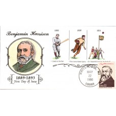 #2218e Benjamin Harrison Collins FDC