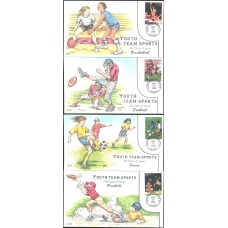 #3399-3402 Youth Team Sports Collins FDC Set