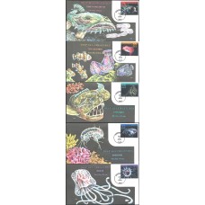 #3439-43 Deep Sea Creatures Collins FDC Set