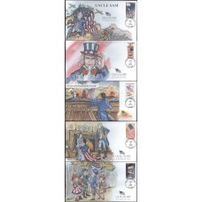 #3776-80 Old Glory Collins FDC Set