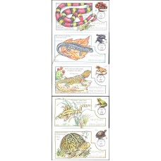 #3814-18 Reptiles and Amphibians Collins FDC Set