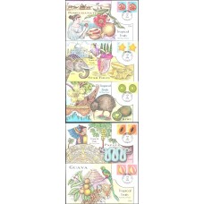 #4253-57 Tropical Fruit Collins FDC Set