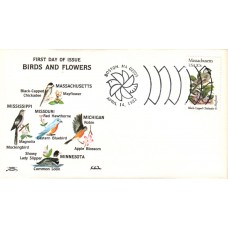 #1973 Massachusetts Birds - Flowers Colonial FDC