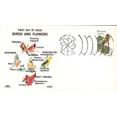 #2001 Wisconsin Birds - Flowers Colonial FDC