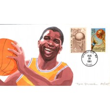 #2560 Basketball - Magic Johnson Colorano HP14 FDC