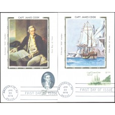 #1732-33 Captain James Cook Colorano Maxi FDC Set