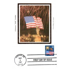 #2276 Flag and Fireworks Colorano Maxi FDC
