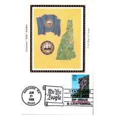 #2344 New Hampshire Statehood Colorano Maxi FDC