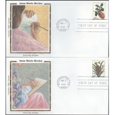 #3126-27 Merian Botanical Prints Colorano FDC Set