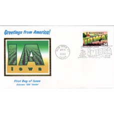 #3575 Greetings From Iowa Colorano FDC