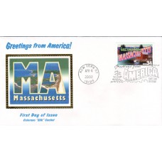 #3581 Greetings From Massachusetts Colorano FDC