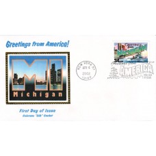 #3582 Greetings From Michigan Colorano FDC