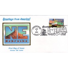 #3587 Greetings From Nebraska Colorano FDC