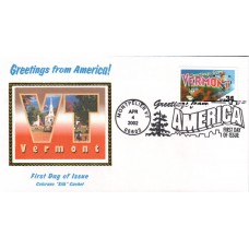 #3605 Greetings From Vermont Colorano FDC