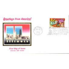 #3708 Greetings From Illinois Colorano FDC