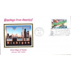 #3717 Greetings From Michigan Colorano FDC