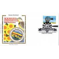 #4493 Kansas Statehood Colorano FDC