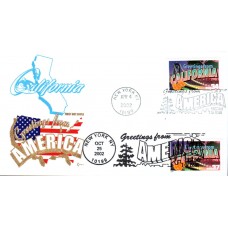 #3700 Greetings From California Dual Covercraft FDC