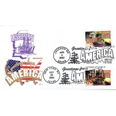 #3719 Greetings From Mississippi Dual Covercraft FDC