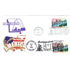 #3720 Greetings From Missouri Dual Covercraft FDC