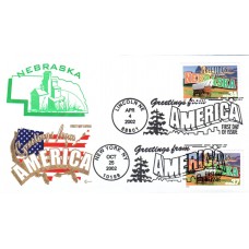 #3722 Greetings From Nebraska Dual Covercraft FDC