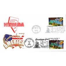 #3723 Greetings From Nevada Dual Covercraft FDC