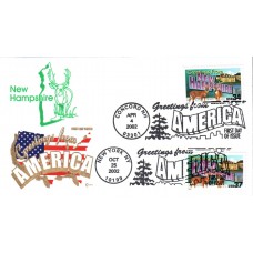 #3724 Greetings From New Hampshire Dual Covercraft FDC