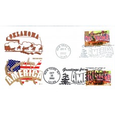 #3731 Greetings From Oklahoma Dual Covercraft FDC