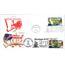 #3734 Greetings From Rhode Island Dual Covercraft FDC