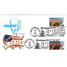 #3740 Greetings From Vermont Dual Covercraft FDC