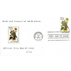 #1968 Kansas Birds - Flowers Coy FDC