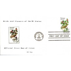 #1997 Vermont Birds - Flowers Coy FDC