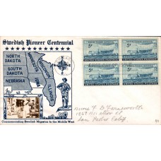 #958 Swedish Pioneer Centennial Crosby FDC