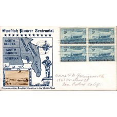 #958 Swedish Pioneer Centennial Crosby FDC