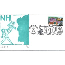 #3589 Greetings From New Hampshire Curtis FDC