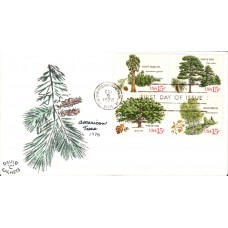 #1764-67 American Trees David C FDC