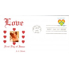 #2248 LOVE - Hearts Doback FDC