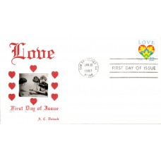 #2248 LOVE - Hearts Doback FDC