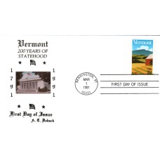 #2533 Vermont Statehood Doback FDC 