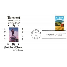 #2533 Vermont Statehood Doback FDC 